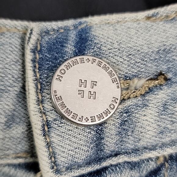 Homme + Femme Men's Trademark Slim Fit Light Blue Denim Jeans 28 - Picture 4 of 13